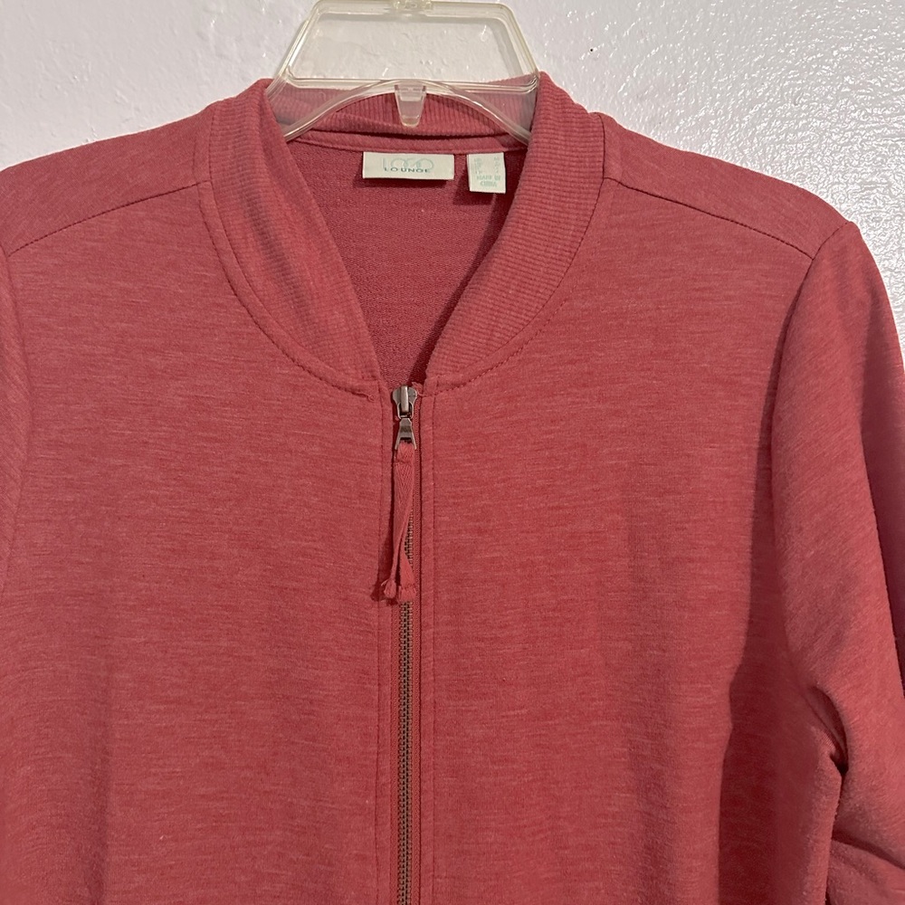 LOGO Lounge by Lori Goldstein‎ Zip Front Hi-Low Jacket Light Copper Size Medium - Picture 3 of 9